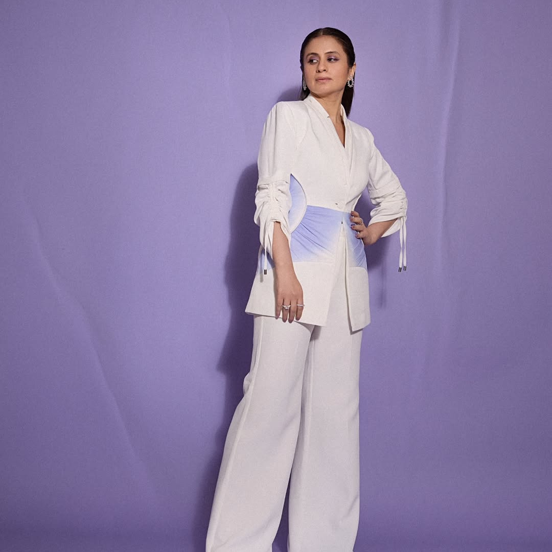 RASIKA DUGAL IN DAWN RUCHED PANT SUIT
