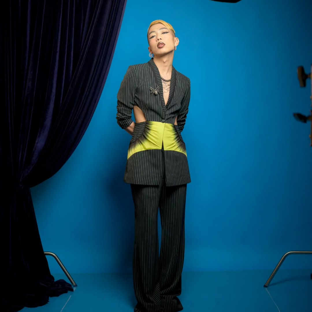 JOHN IN COSMIC CUT AWAY PANT SUIT