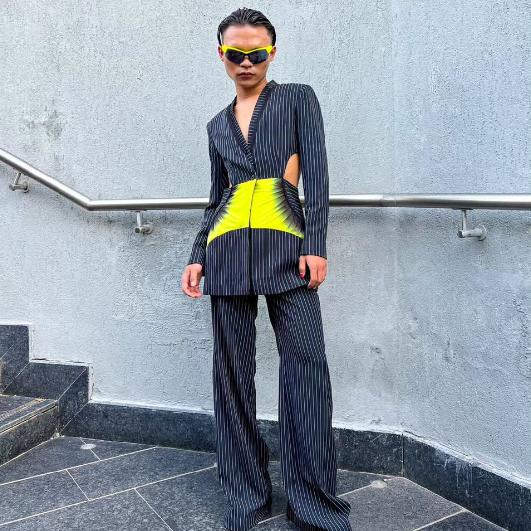 AGOU IN COSMIC CUT AWAY PANT SUIT