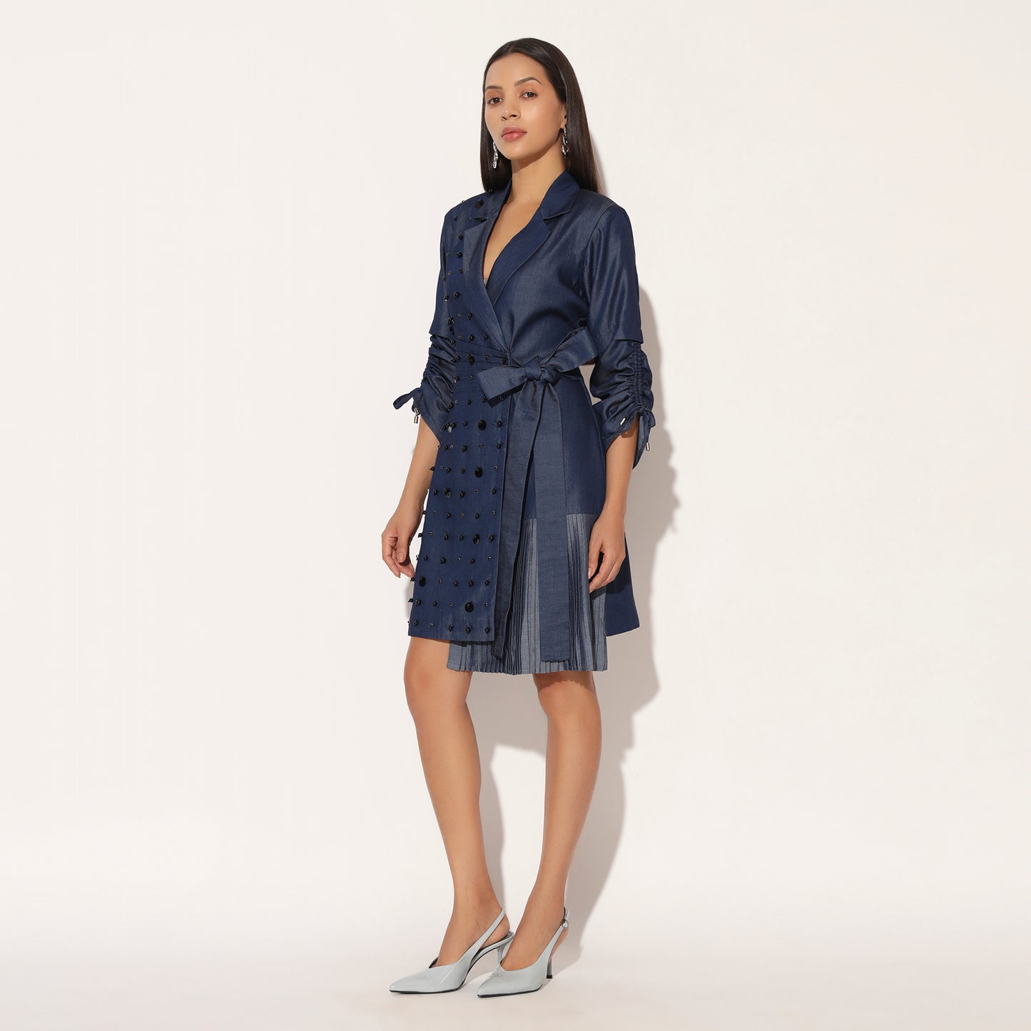 NEBULA EMBROIDERED JACKET DRESS