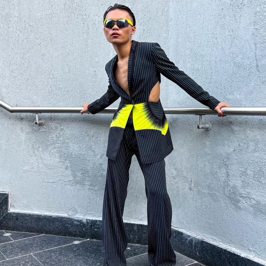 AGOU IN COSMIC CUT AWAY PANT SUIT