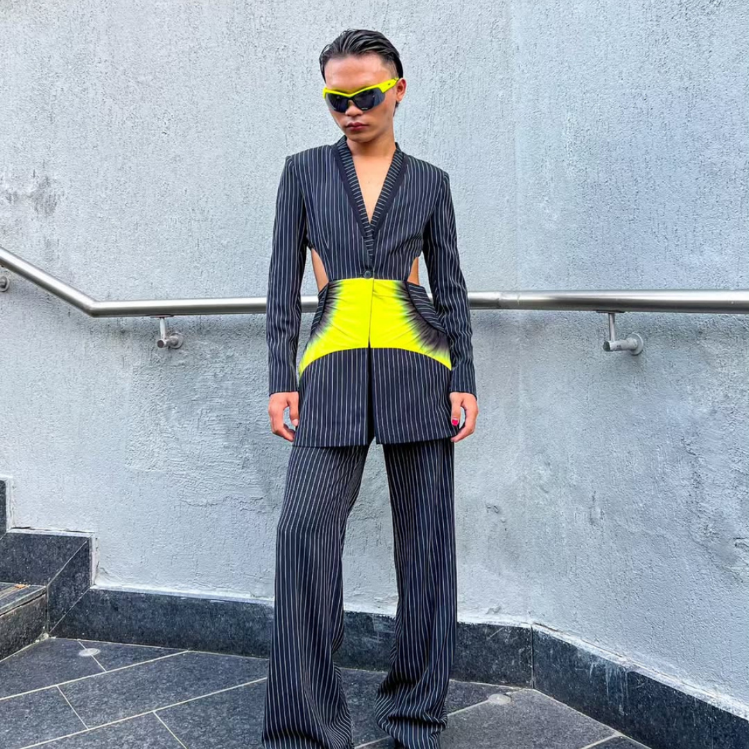 AGOU IN COSMIC CUT AWAY PANT SUIT
