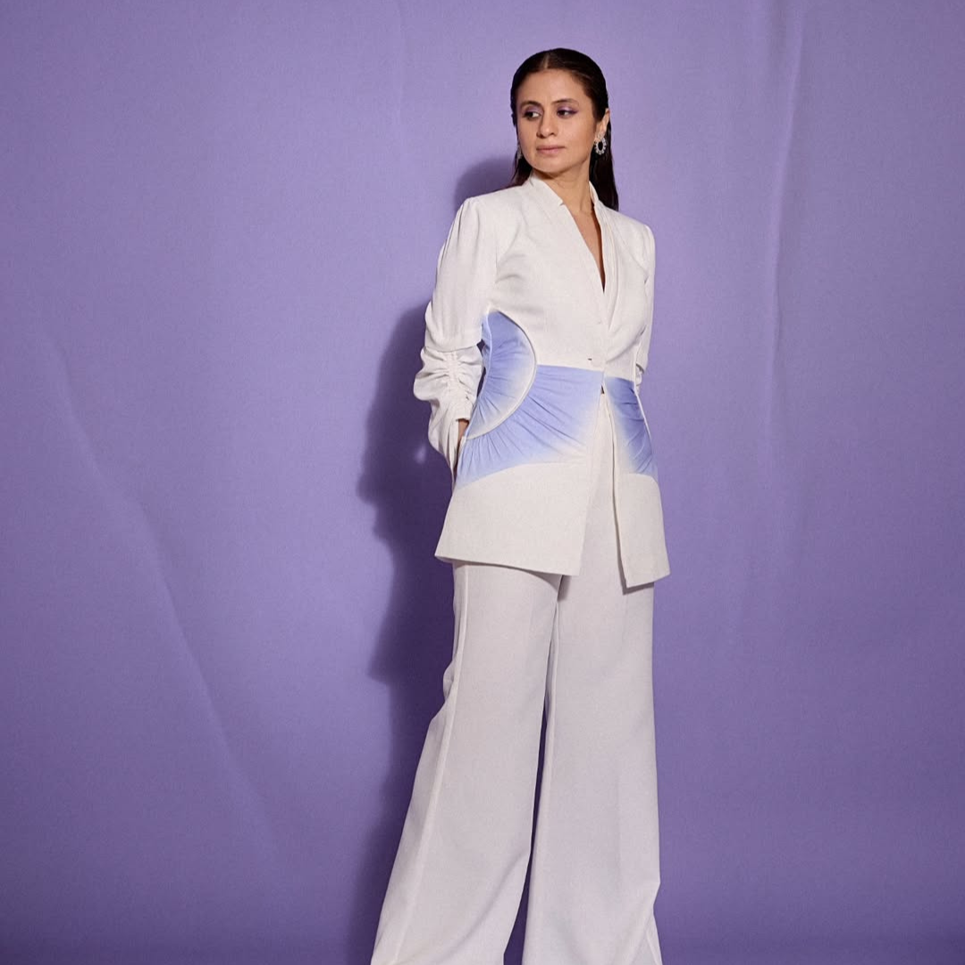 RASIKA DUGAL IN DAWN RUCHED PANT SUIT