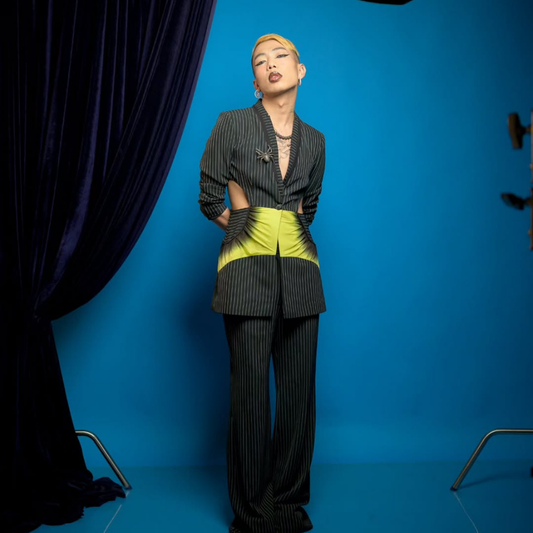 JOHN IN COSMIC CUT AWAY PANT SUIT
