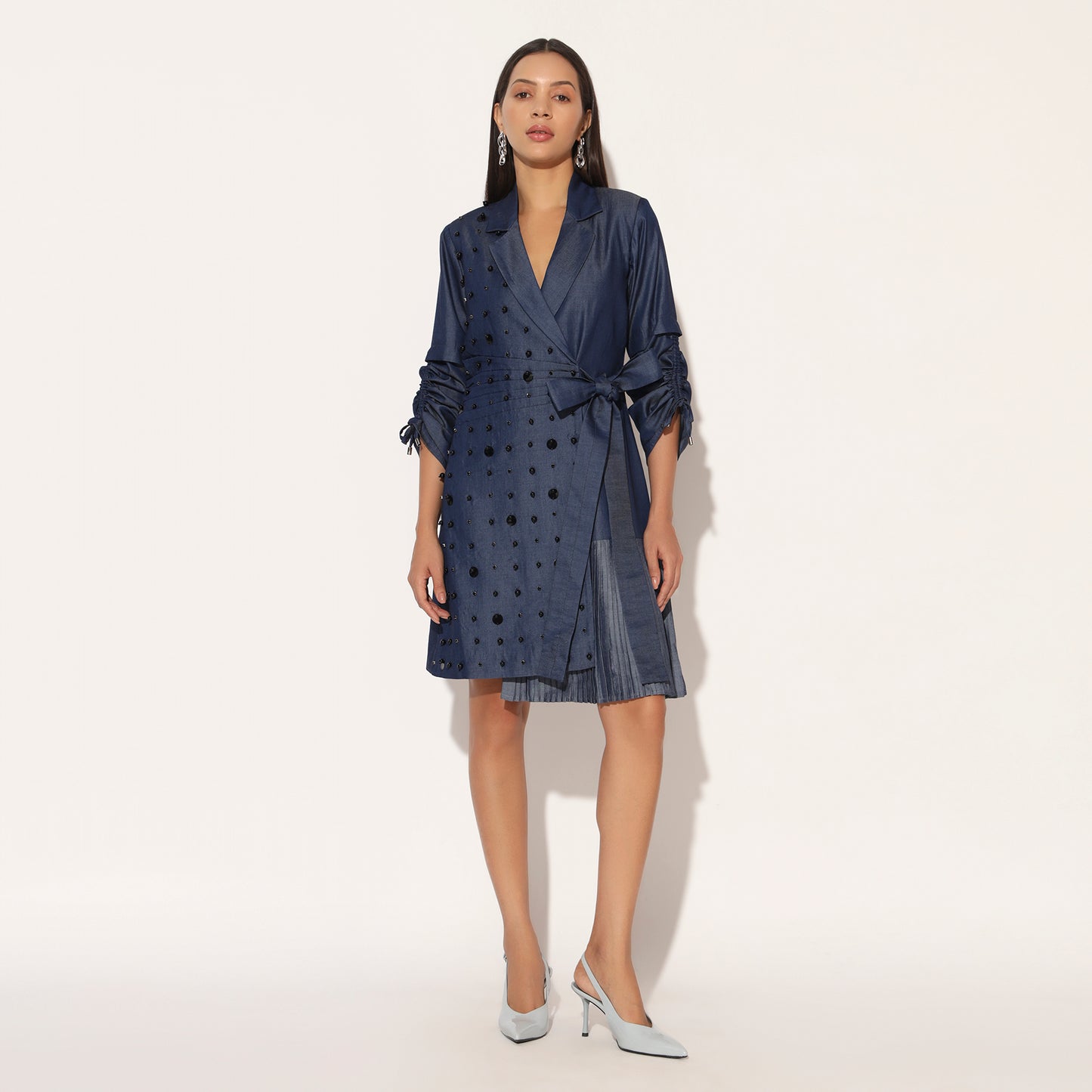 NEBULA EMBROIDERED JACKET DRESS