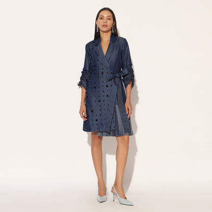 NEBULA EMBROIDERED JACKET DRESS