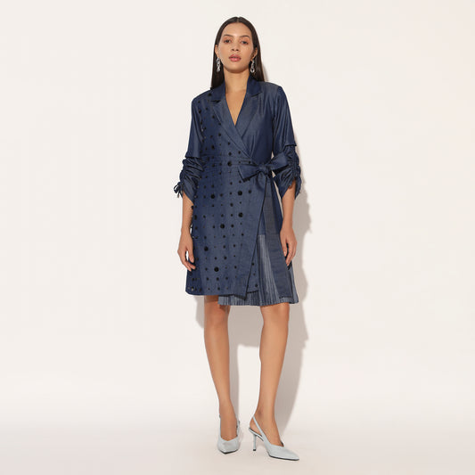 NEBULA EMBROIDERED JACKET DRESS