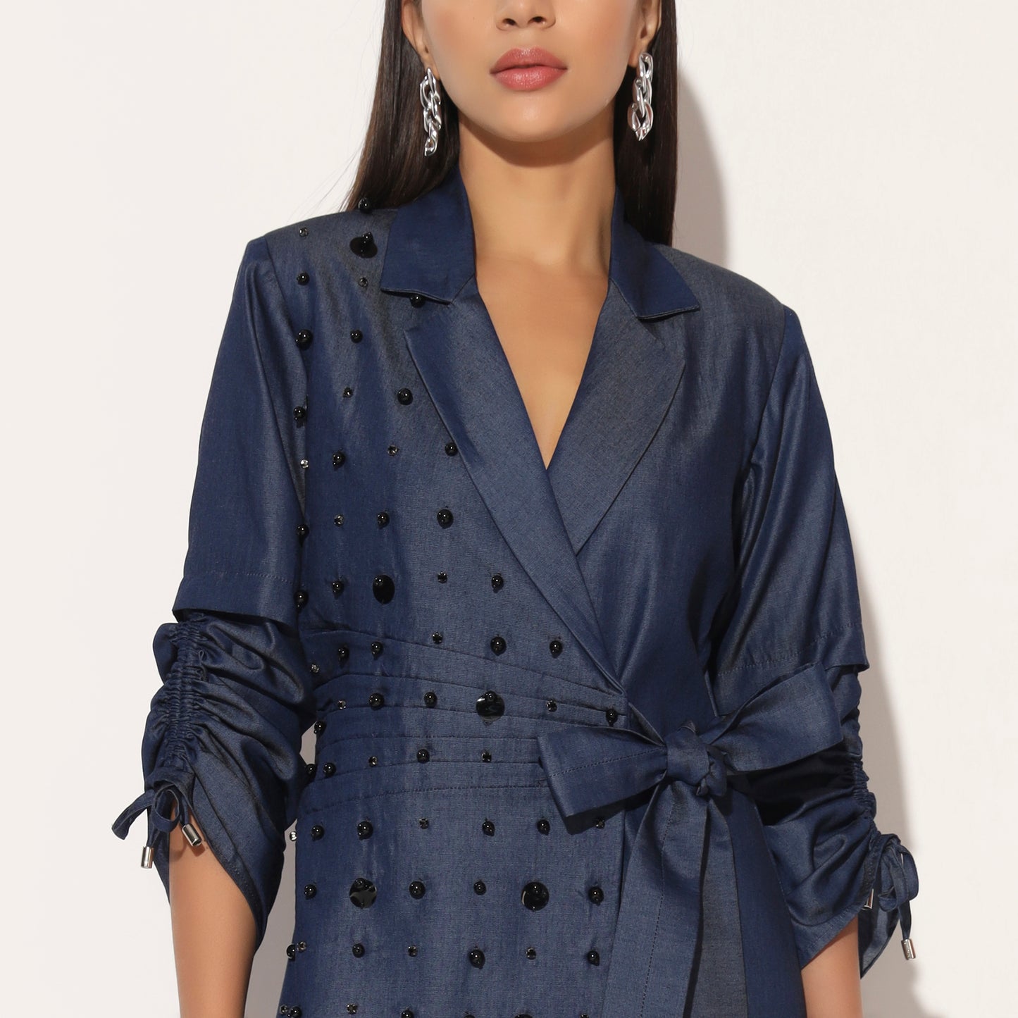 NEBULA EMBROIDERED JACKET DRESS