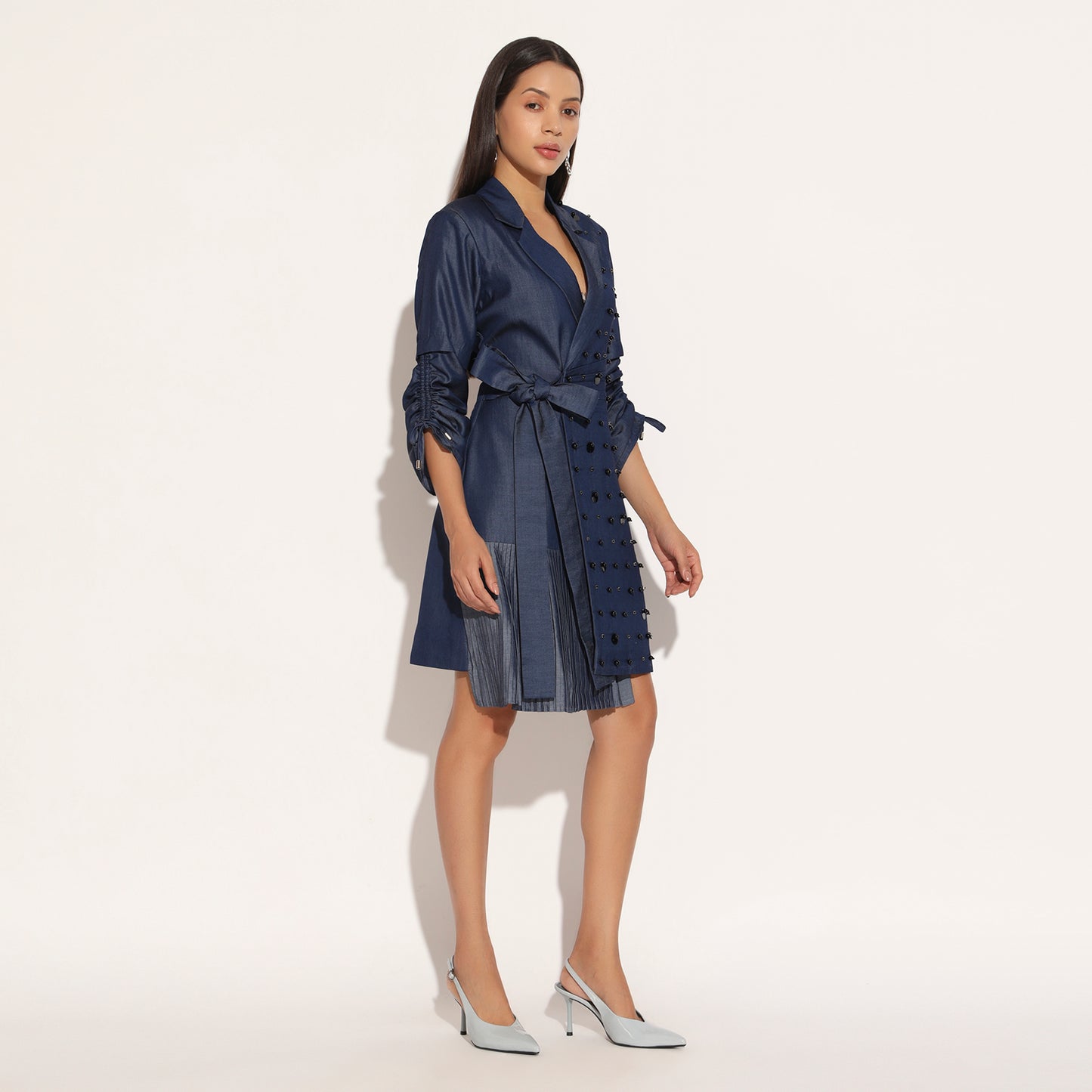 NEBULA EMBROIDERED JACKET DRESS