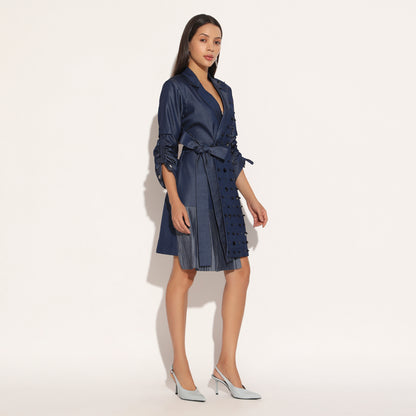 NEBULA EMBROIDERED JACKET DRESS