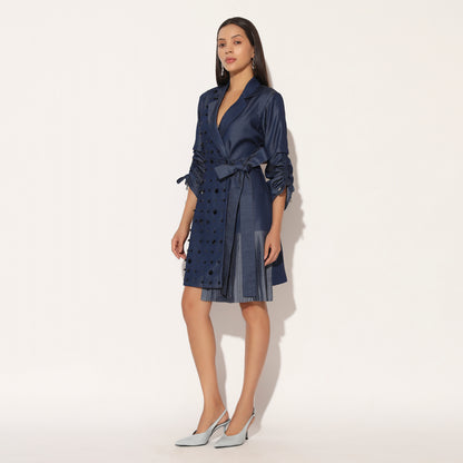 NEBULA EMBROIDERED JACKET DRESS