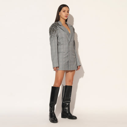 SELVARIS EMBROIDERED JACKET DRESS