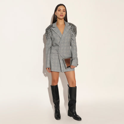 SELVARIS EMBROIDERED JACKET DRESS