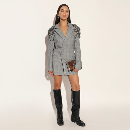 SELVARIS EMBROIDERED JACKET DRESS