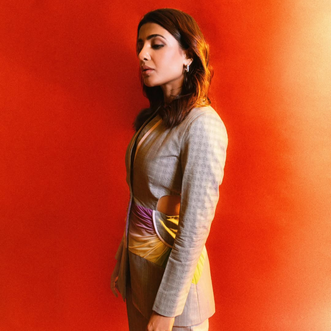 SAMANTHA RUTH PRABHU IN COSMIC CUT AWAY PANT SUIT